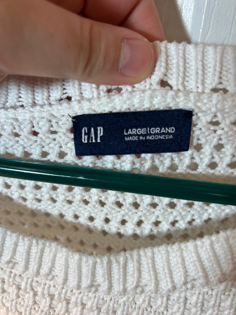 Gap Classic White Crochet Short-Sleeve Top in New White size large - Picture 5 of 10